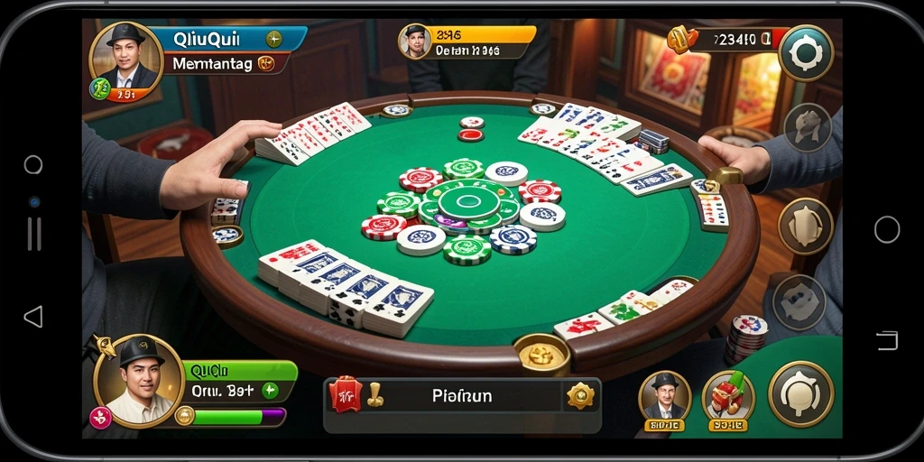 Tampilan gameplay seru dari permainan QiuQiu 234E.