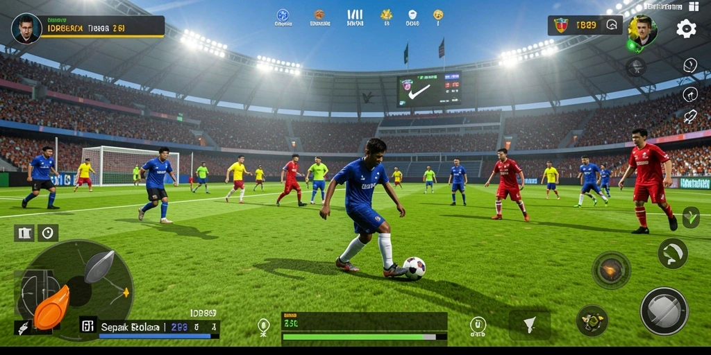 Gameplay seru dalam IDR89 dengan aksi sepak bola yang menegangkan.