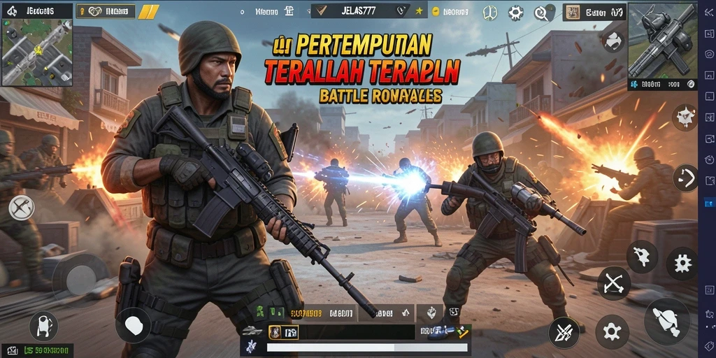 Gameplay intens JELAS777 dalam pertempuran Battle Royale.