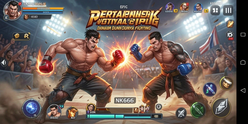 Tampilan mendebarkan dari gameplay Fighting yang menegangkan.