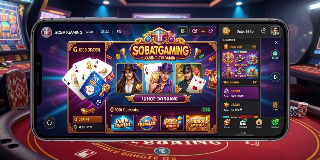 Screenshot dari gameplay SOBATGAMING yang menampilkan suasana kasino yang mendebarkan.